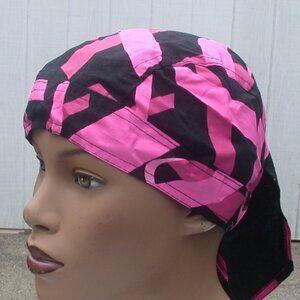 Pink Ribbon Du-Rag Cotton Motorcycle Skull Cap Biker PUGS Bandana